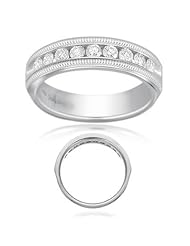 1/2 (0.46-0.55) Cts VS Diamond Milgrain Band in 18K White Gold