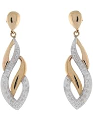10k Two-Tone Gold Fancy Dangling Fashionable Earrings