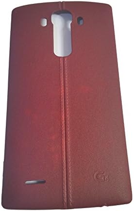 Genuine OEM Original LG Leather Replacement Battery Rear Back Door Cover Case Lid Housing For LG G4 H815 H811 H810 VS986 VS999 US991 F500 LS991 (Red)