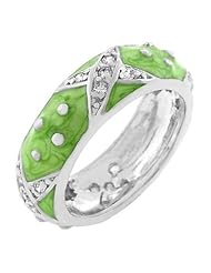 Marbled Apple Green Enamel Ring