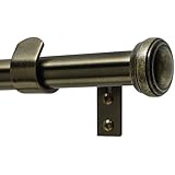 Levolor 54545906 Fluted End Cap Rod Set, 36-to-66-Inch Width, 1-Inch Diameter, Antique Brass