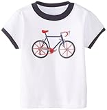 Kitestrings Baby-Boys Infant Ringer Bicycle Tee, White, 12 Months