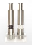 TASTE Specialty Foods Grinder, Shot-Style, Stainless Steel, Pepper / Salt, 16-Ounce Pair