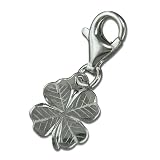 4 Leaf Clover Silver Clip On Charm