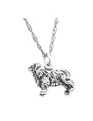 Sterling Silver Three Dimensional Cocker Spaniel Dog Necklace