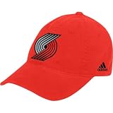 NBA adidas Portland Trail Blazers Red Basic Logo Flex Slouch Hat (Large/X-Large)