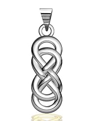 Large Thick Double Infinity Symbol Charm, Best Friends Forever Charm, Sisters Charm, 9mmx24mm in Sterling Silver