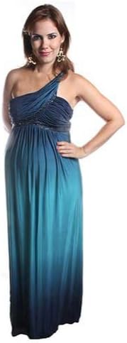 Love My Belly Womens Size L Blue Maternity Formal Party Gown Dress