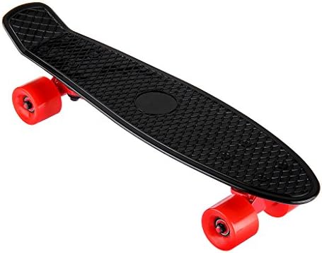 Sport Complete Skateboard 22 Inch Standard Skateboard Banana Board Fish Board Skateboarding Skateboards (Black)