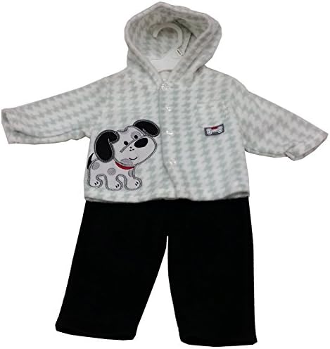Baby Rebels Baby Boys Black White Checker Poppy Applique 2 Pc Pant Set 6-9M