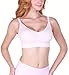 4HOW Womens Nursing Bra Maternity Breastfeeding Brassiere Pink S Fit for 30CD 32BC 34AB