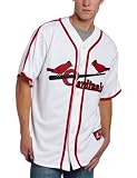 MLB Men's St. Louis Cardinals 1942-1944 Cooperstown Short Sleeve Synthetic Replica Baseball Jersey (White, X-Large)