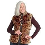 Pamela McCoy Patent Leather Trim Multi-Leopard Fur Replica Vest
