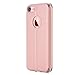iPhone 7 Case, LONTECT Slim Thin View Window PU Leather Flip Case with Smart Unlock Metal Slide Touch for Apple iPhone 7 - Rose Gold