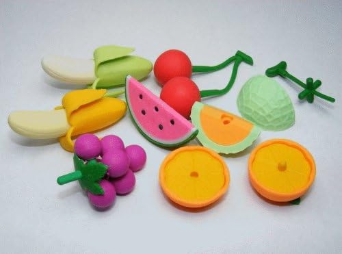 Authentic Japanese TRC (Dream) Erasers Imported From Japan. 7 Pcs Fruit Set, Color and Style May Vary a Little with Different Shipment.