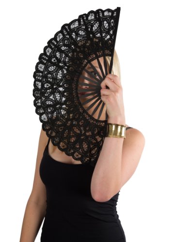 Rennaisance Lace Hand Fan, Bamboo Stem