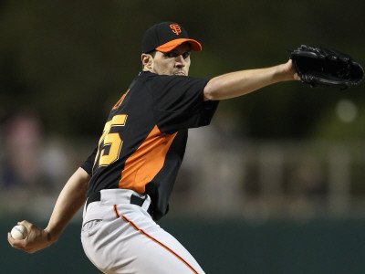 San Francisco Giants v Los Angeles Dodgers, GLENDALE, AZ - MARCH 04: Barry Zito Photographic Poster Print by Christian Petersen, 9x12