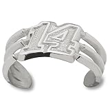 14K White Gold Officially Licensed Tony Stewart "#14" NASCAR Toe Ring
