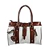 [Lady Abigale] Stylish White Double Handle Leatherette Satchel Bag Handbag Purse 
