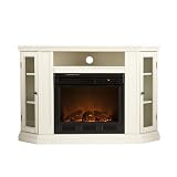 Southern Enterprises Claremont Convertible Media Ivory Electric Fireplace