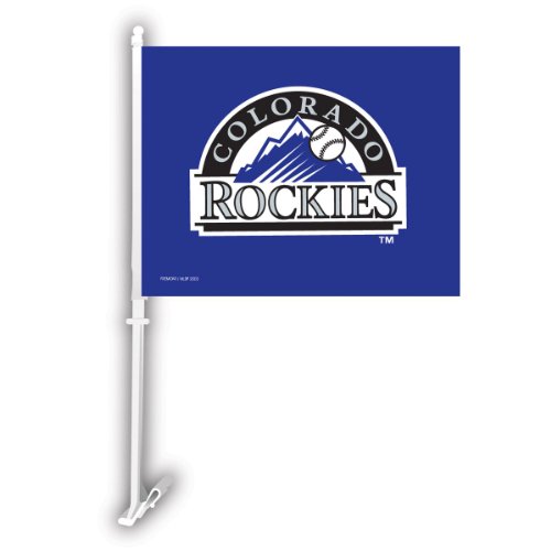 Colorado Rockies Car Flag w/Wall Bracket Set Of 2