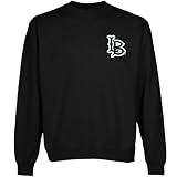 NCAA Long Beach State 49ers Black Logo Applique Crew Neck Fleece Sweatshirt
