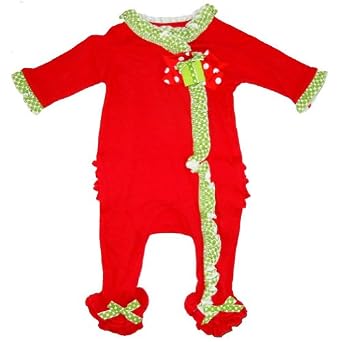 Mud Pie Christmas Present Sleeper with Ruffles