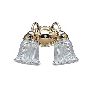 Sea Gull Lighting 4871-02 Brookchester Two-Light Vanity, Polished Brass Finish with Clear... by Sea Gull Lighting