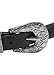 Wink Gal Women's Boho Metal Western Double Buckle Belt Sliver