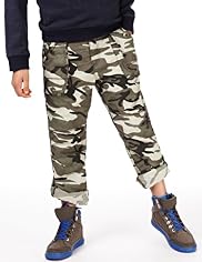 Pure Cotton Camouflage Roll Up Trousers