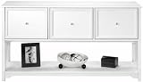 Oxford 55 Inch White Three Drawer File Cabinet and Console Table, 3-DRWR CONSOLE, WHITE