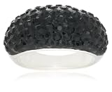 Sterling Silver Black Pave Crystal Ring by David Sigal