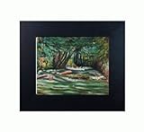 IMAGE OF Art Reproduction Oil Painting - The River Epte at Giverny, 1883 with New Age Wood Frame - Black Finish - 12.75