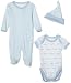 SpaSilk 100% Cotton 3-Piece Sleepwear Set - Boy Stripe Print, Newborn