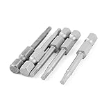 uxcell 六角ドライバービット 金属 シルバートーングレー 50mm長 3mm チップ径 5本入り