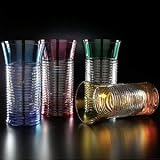 COLORED SPIRAL HIGHBALL GLASS - SET OF 4 COLORED SPIRAL CRYSTAL HIGHBALL GLASSES