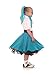 Hip Hop 50's Shop 1950s Girls 4 Piece Poodle Skirt Costume Outfit for Kids with Accessories (glasses, socks, scarf) (Child Medium Teal)