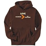 Hoodie Mens Brown  Love Siamese > My Girlfriend  Cats