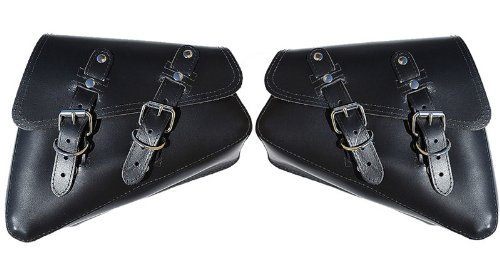 LaRosa Harley Sportster Black Leather Left & Right Saddle Bag Set