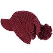 Winter Cable Knit Slouchy Visor Jeep Beanie Visor Wine