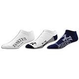 Yankees For Bare Feet MLB 3pk Distressed Socks