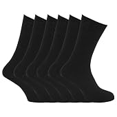 Specialist item: Mens Ribbed Non Elastic Top 100% Cotton Socks (Pack of 6)