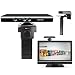 TRIXES TV Clip Mount Stand Holder for Xbox 360 Kinect Black