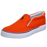 : Polo Ralph Lauren Men's Brisbane II Canvas Slip-on,Orange/Navy,13 D US