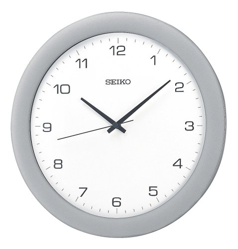 Seiko Wall Clock Silver-Tone Metallic Case