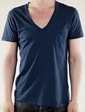 Alternative Apparel Quality Style Deep V Pocket Men's T-shirt Tee Shirt - Marine