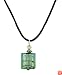 Necklace - N161 - Murano Glass & Swarovski Crystal Style - Square ~ Aqua & Green