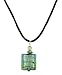 Necklace - N161 - Murano Glass & Swarovski Crystal Style - Square ~ Aqua & Green