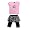 Rubbies - Toddler Girls Short Sleeve Skegging Set, Pink, Black (Size 3T)