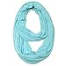 AllyDrew Soft Lightweight Jersey Knit Infinity Scarf, Aqua